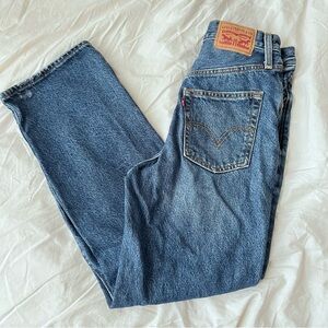 Levi's Blue Straight Jeans Classic Ripped Denim